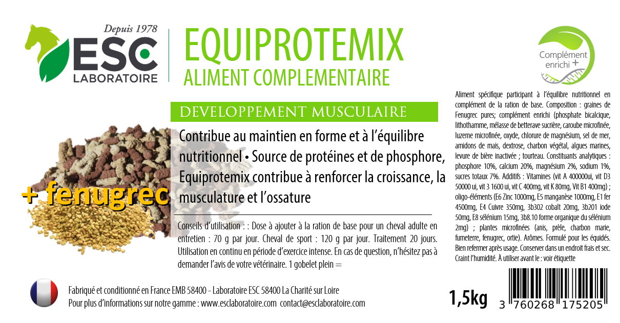 Complément développement musculaire du cheval