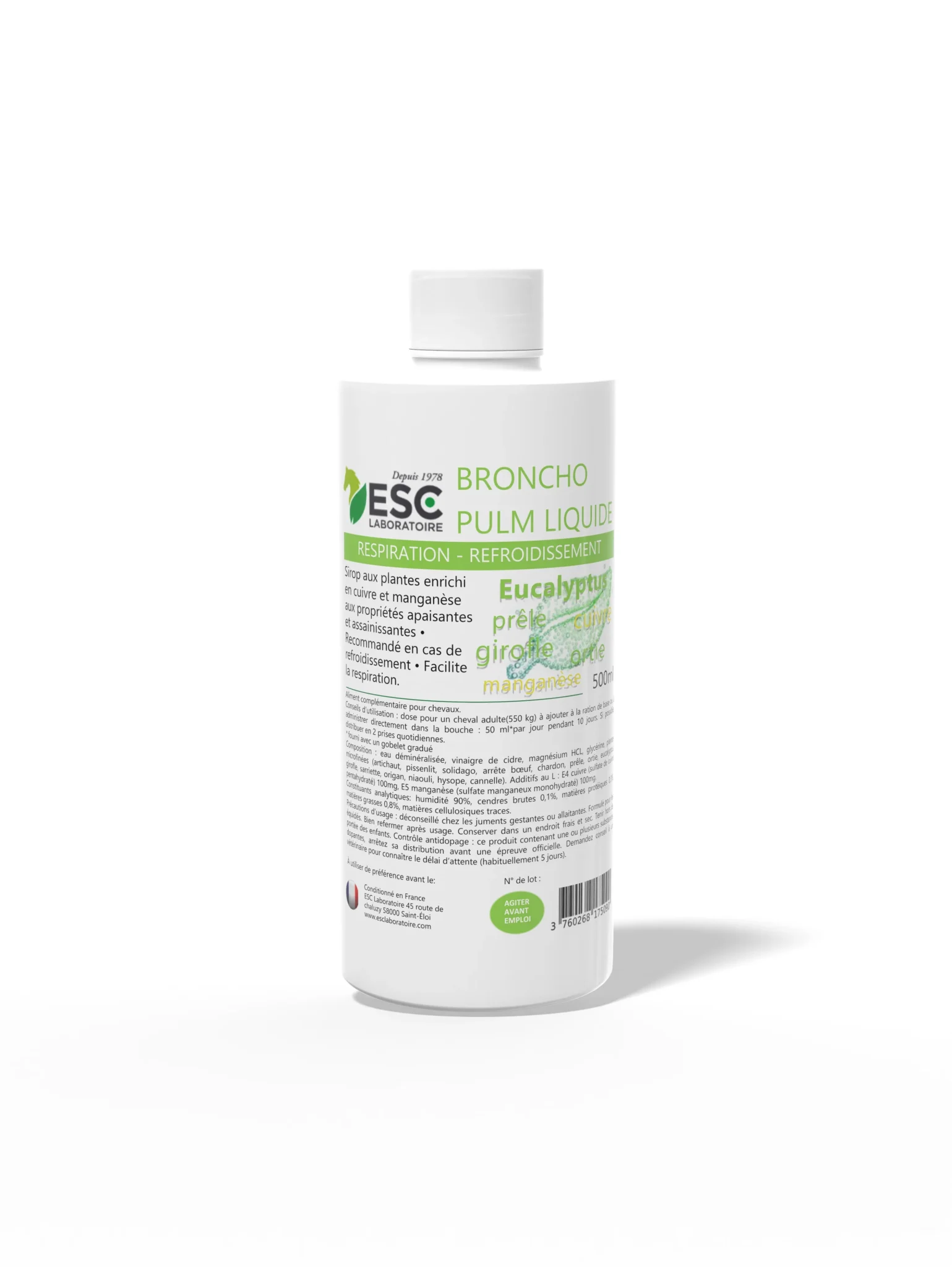 BRONCHO PULM LIQUIDE - Respiration et refroidissement cheval - Complément enrichi à base de plantes