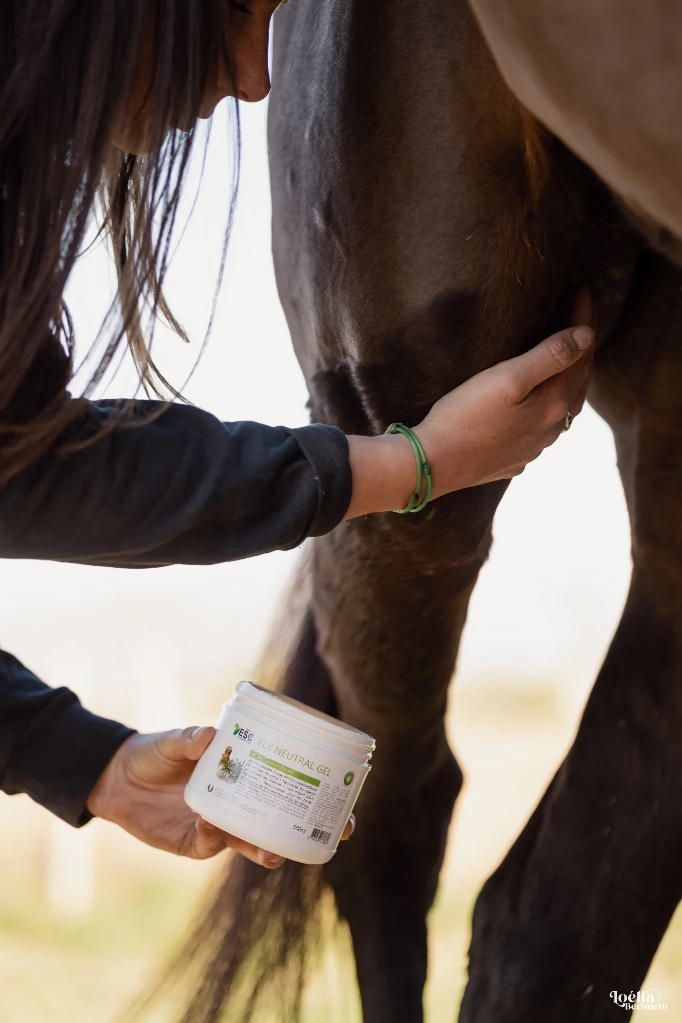 application sur un cheval Fly Neutral Gel d'ESC Laboratoire