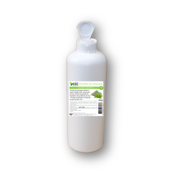 POUDRE DE PANSAGE Cheval - Shampoing sec purifiant et lustrant à base de poudre d'ortie